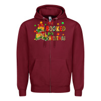 Burgundy all booked for christmas Zipper Hoodie - Zillion Design Studio