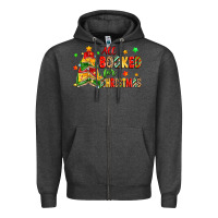 Charcoal Heather all booked for christmas Zipper Hoodie - Zillion Design Studio