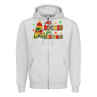 Dove Grey all booked for christmas Zipper Hoodie - Zillion Design Studio