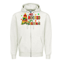 Oatmeal Heather all booked for christmas Zipper Hoodie - Zillion Design Studio