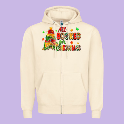 All Booked For Christmas Zipper Hoodie Designed By Zillion Design Studio