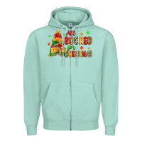 Seafoam all booked for christmas Zipper Hoodie - Zillion Design Studio