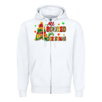 White all booked for christmas Zipper Hoodie - Zillion Design Studio