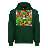 Forest Green Christmas unicorn and gift box Urban Hoodie - NancyCooperArtShop
