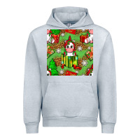 Heather Grey Christmas unicorn and gift box Urban Hoodie - NancyCooperArtShop