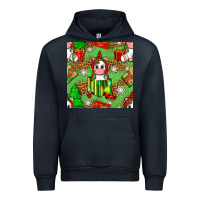 Navy Christmas unicorn and gift box Urban Hoodie - NancyCooperArtShop