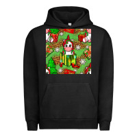Pigment Black Christmas unicorn and gift box Urban Hoodie - NancyCooperArtShop