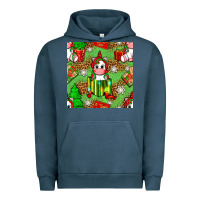 Pigment Midnight Navy Christmas unicorn and gift box Urban Hoodie - NancyCooperArtShop