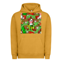 Pigment Peanut Butter Christmas unicorn and gift box Urban Hoodie - NancyCooperArtShop