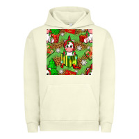 Pigment Pistachio Christmas unicorn and gift box Urban Hoodie - NancyCooperArtShop