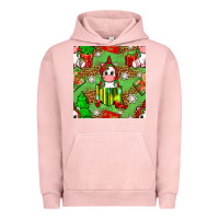 Pigment Salmon Christmas unicorn and gift box Urban Hoodie - NancyCooperArtShop