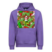 Tulip Christmas unicorn and gift box Urban Hoodie - NancyCooperArtShop