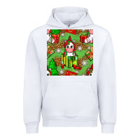 White Christmas unicorn and gift box Urban Hoodie - NancyCooperArtShop