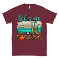Burgundy lets go camping Classic Tee - texasbilliewilder