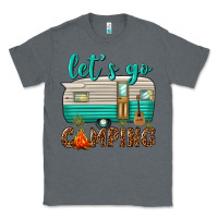 Charcoal Heather lets go camping Classic Tee - texasbilliewilder