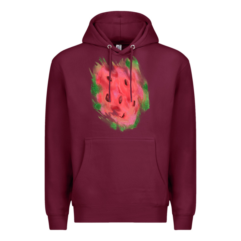 Watermelon Glitter Watercolor Brushstrokes Patch Premium Hoodie by RanaPortraitStore | Teevron