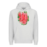 Dove Grey watermelon glitter watercolor brushstrokes patch Premium Hoodie - RanaPortraitStore