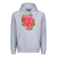 Heather Grey watermelon glitter watercolor brushstrokes patch Premium Hoodie - RanaPortraitStore