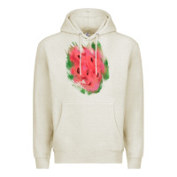 Oatmeal Heather watermelon glitter watercolor brushstrokes patch Premium Hoodie - RanaPortraitStore