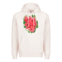 Pale Pink watermelon glitter watercolor brushstrokes patch Premium Hoodie - RanaPortraitStore