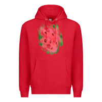 Red watermelon glitter watercolor brushstrokes patch Premium Hoodie - RanaPortraitStore