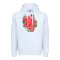 White watermelon glitter watercolor brushstrokes patch Premium Hoodie - RanaPortraitStore