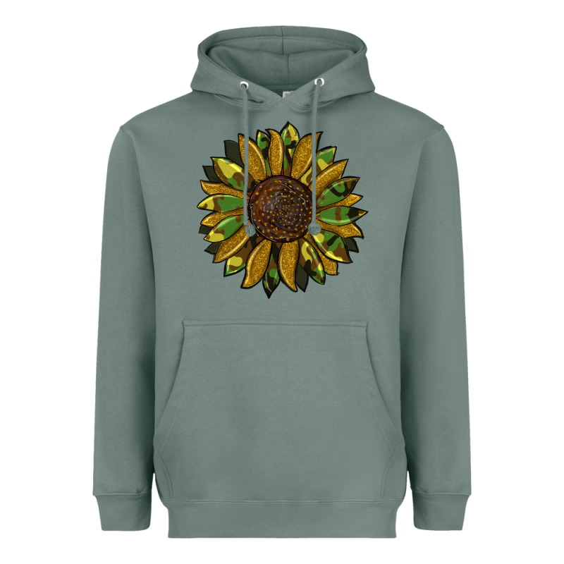 Camouflage Flitter Sunflowers Heavyweight Hoodie by RanaPortraitStore | Teevron