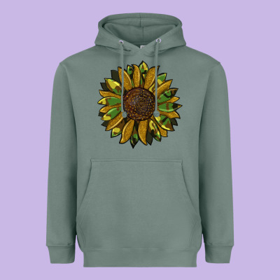 Camouflage Flitter Sunflowers Heavyweight Hoodie Designed By Ranaportraitstore