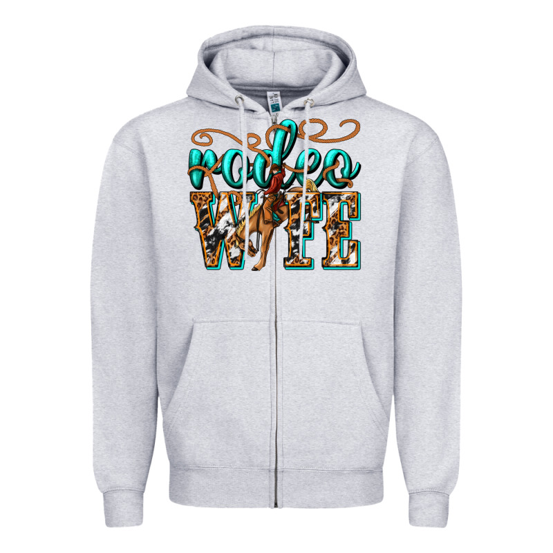 Rodeo Wife Western Zipper Hoodie by texasbilliewilder | Teevron
