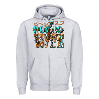 Heather Grey rodeo wife western Zipper Hoodie - texasbilliewilder