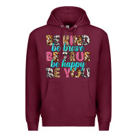 Burgundy be kind be true be you Premium Hoodie - NancyCooperArtShop