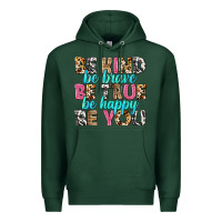 Sports Green be kind be true be you Premium Hoodie - NancyCooperArtShop