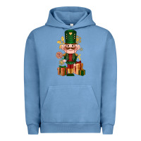 Pigment Pebble Blue Christmas Nutcracker Urban Hoodie - NancyCooperArtShop