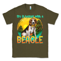Army Green life is better with a beagle Classic Tee - texasbilliewilder