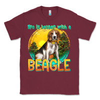 Burgundy life is better with a beagle Classic Tee - texasbilliewilder
