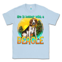 Dusty Blue life is better with a beagle Classic Tee - texasbilliewilder