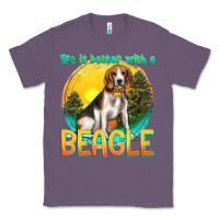 Lavender life is better with a beagle Classic Tee - texasbilliewilder