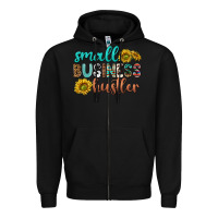 Black small business hustler Zipper Hoodie - texasbilliewilder