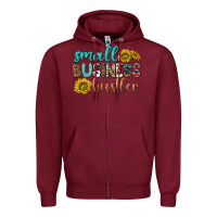 Burgundy small business hustler Zipper Hoodie - texasbilliewilder