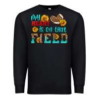 Black my heart is on that field american football Premium Sweatshirt - HRA Design Shop