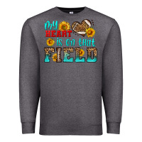Charcoal Heather my heart is on that field american football Premium Sweatshirt - HRA Design Shop