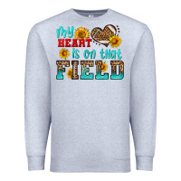 Heather Grey my heart is on that field american football Premium Sweatshirt - HRA Design Shop