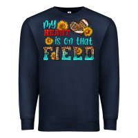 Navy my heart is on that field american football Premium Sweatshirt - HRA Design Shop