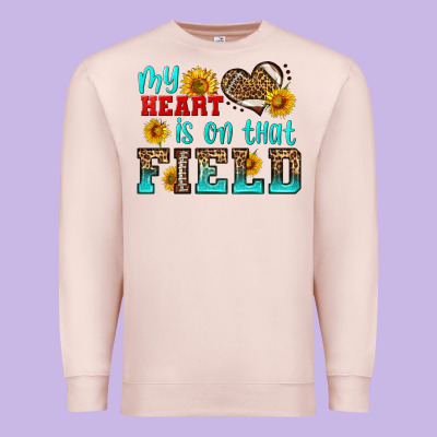 My Heart Is On That Field American Football Premium Sweatshirt Designed By Hra Design Shop