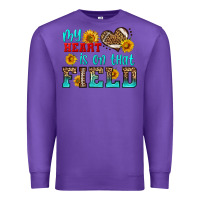 Purple my heart is on that field american football Premium Sweatshirt - HRA Design Shop