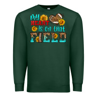 Sports Green my heart is on that field american football Premium Sweatshirt - HRA Design Shop