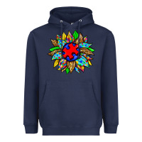 Navy autism sunflower Heavyweight Hoodie - Zillion Design Studio