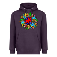 Plum autism sunflower Heavyweight Hoodie - Zillion Design Studio