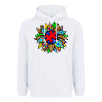 White autism sunflower Heavyweight Hoodie - Zillion Design Studio