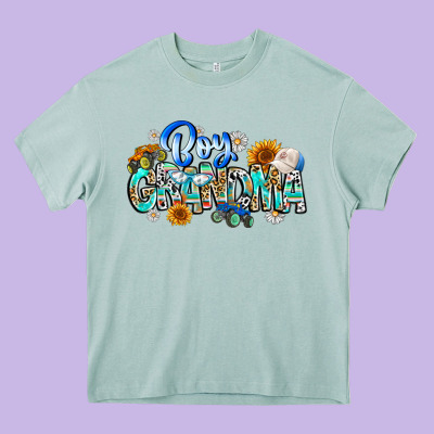 Boy Grandma Heavy Core Tee Designed By Cowhidedigitalart